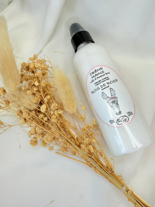 Crème main au Lait d’ânesse BOIS DE ROSE bio