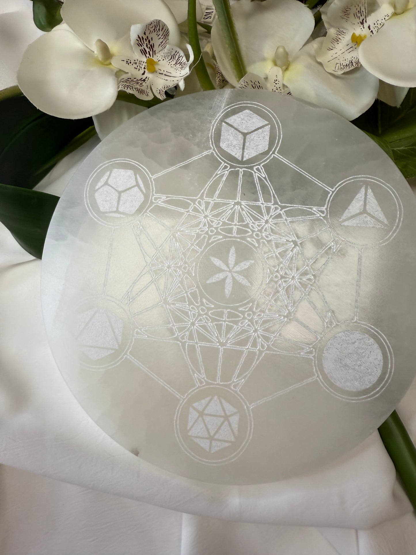 Plaque en sélénite  SACRE GEOMETRIE